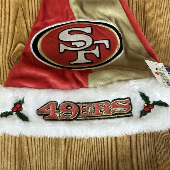 San Francisco 49ers Holiday Santa Hat NFL Football Hat New Old Stock Kmart - Picture 3 of 14